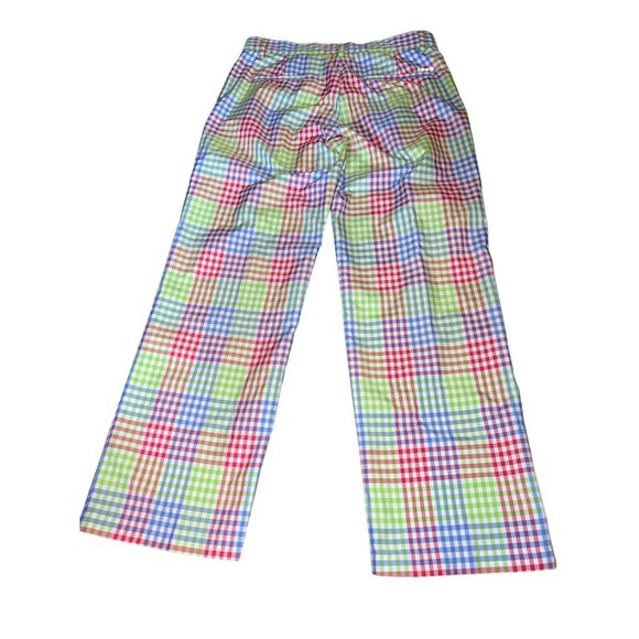 Izod Gingham Blue, Pink, Green Golf Pants Men Size 30/29 - Picture 4 of 7